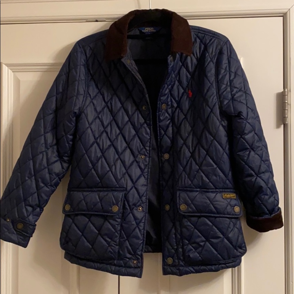 Polo Ralph Lauren Boys Quilted Car Coat, L, EUC